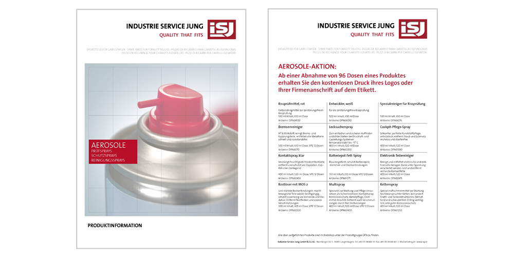Produktinformation für Aerosole der Firma ISJ